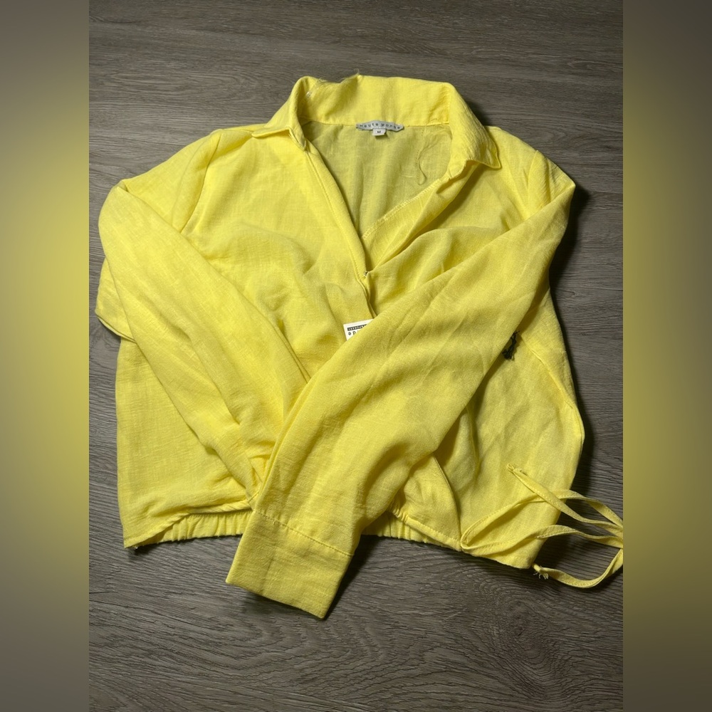Bright Yellow Button-Up Shirt - image 1